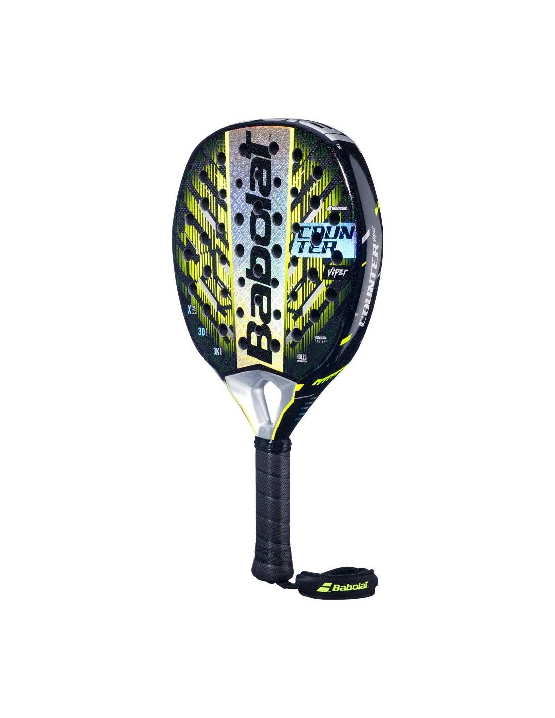 Babolat Counter Viper 2025 padel racquet product photo angle - East Coast Padel 