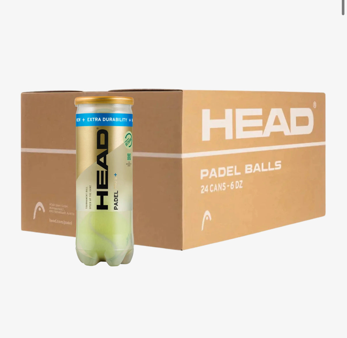 HEAD padel balls PRO S+ | Box of 24 Cans sporting goods East Coast Padel product photo