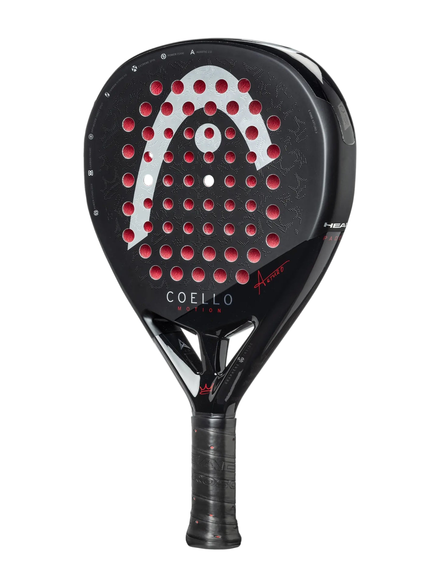 HEAD Coello motion padel racquet - diamond - head heavy - East Coast Padel Shop product photo - angle