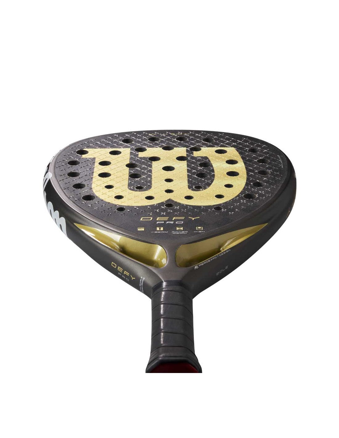 Wilson Defy Pro V1 padel racquet product photo angle - East Coast Padel 